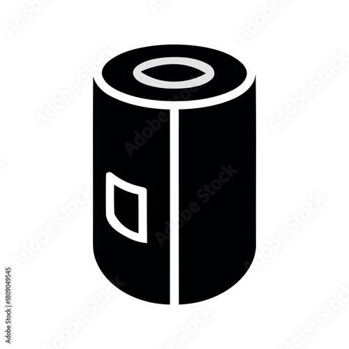 Beverage can minimalist icon, canned drink eco packaging silhouette vector.