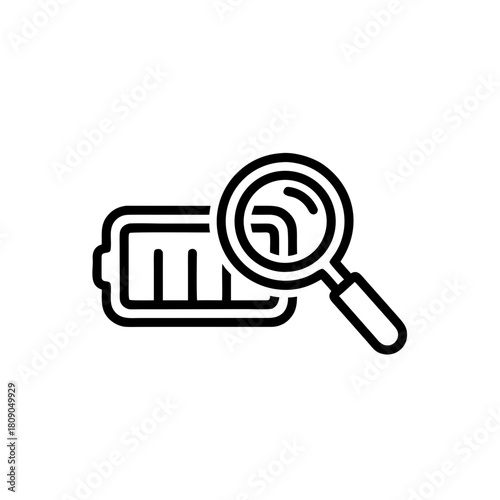 Battery testing with magnifying glass for automotive diagnostics  