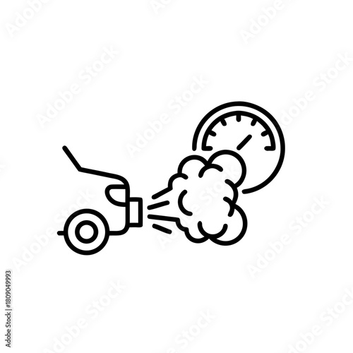 Car exhaust emissions with pressure gauge concept of automotive diagnostics  