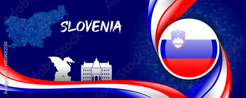 Slovenia National Flag and Country Symbol
