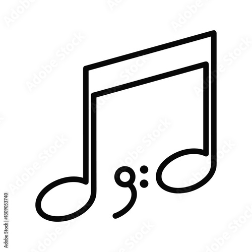 Musical note with bass clef isolated on for music concept