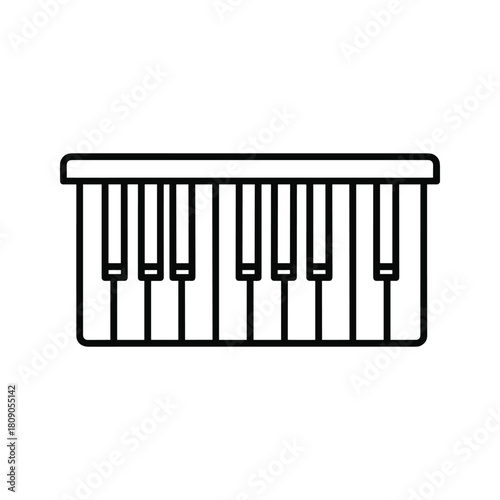 Piano keyboard isolated on for musical instrument concept