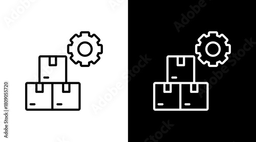Stock Management White Icon Set Design