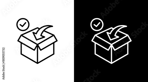 Order Fulfillment White Icon Set Design