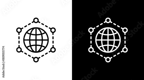 Distribution Network White Icon Set Design