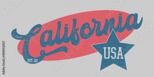 Retro typography university united states state vintage slogan print, 
highlighted grunge texture for graphic t-shirt or sweatshirt hoodie - Vector