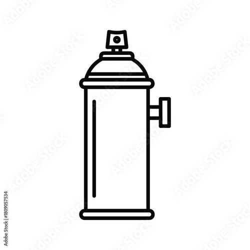 Spray paint can isolated on, a simple and clean line art