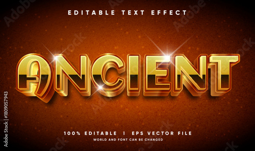 ancient 3d vector text effect with modern style