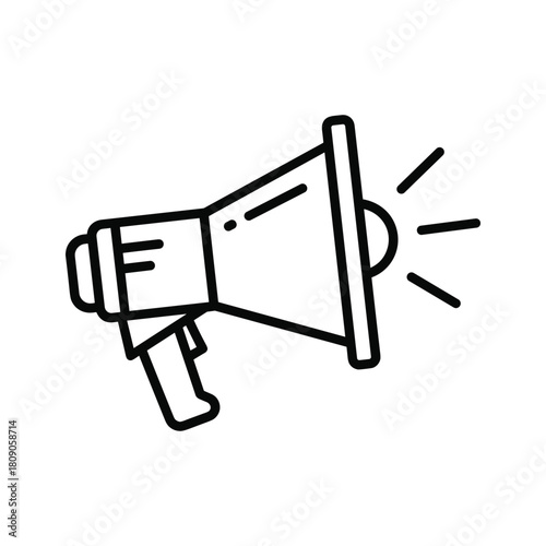 Loudspeaker line icon isolated on for marketing or promotion