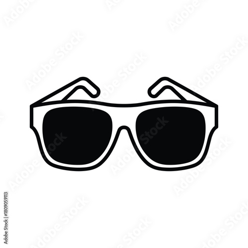 Sunglasses with black lenses isolated on, summer accessory