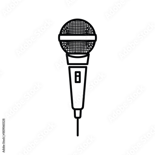 Microphone isolated on for recording and broadcasting
