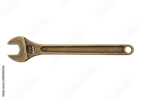 Isolated adjustable wrench tool, maintenance plumbing work equipment, repair fix support