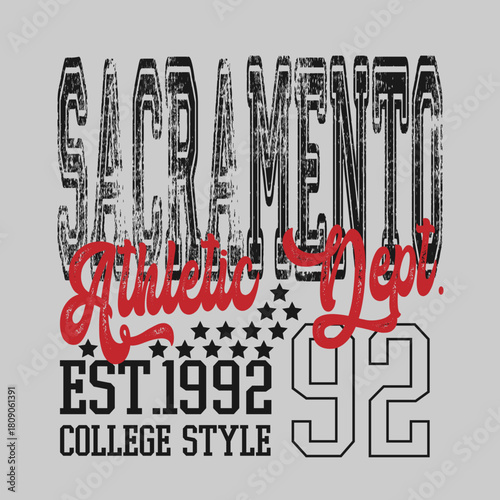 Retro typography university united states state vintage slogan print, 
highlighted grunge texture for graphic t-shirt or sweatshirt hoodie - Vector