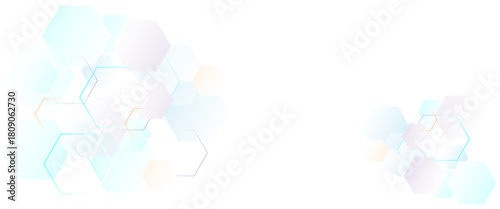 Geometric abstract background with soft colorful hexagons. Computer network concept. Medical, technology or science design