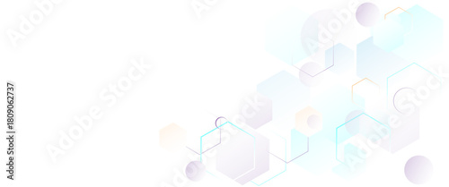 Geometric abstract background with soft colorful hexagons. Computer network concept. Medical, technology or science design