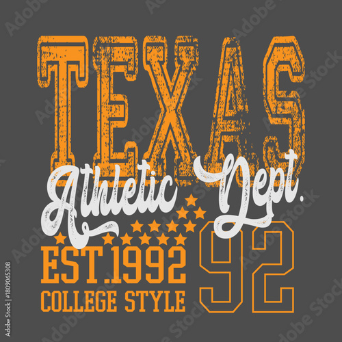 Retro typography university united states state vintage slogan print, 
highlighted grunge texture for graphic t-shirt or sweatshirt hoodie - Vector