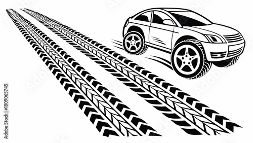 black and white car EPS