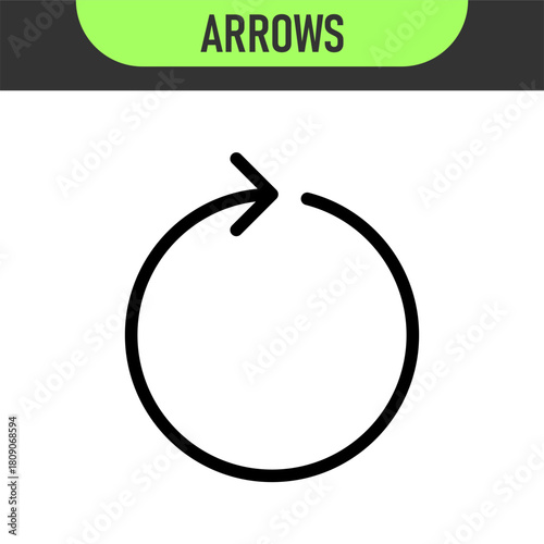 Circle arrow icon set. Circular arrow icon, refresh, reload arrow icon symbol sign, vector illustration. Color icons set