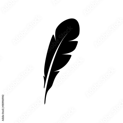 Feather icon. Bird feather silhouette symbol