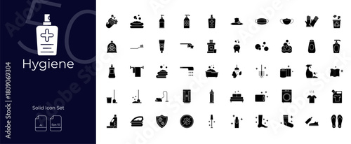 Hygiene Solid Editable Icons set