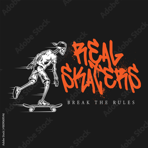 Urban typography graffiti skate slogan print for man - woman graphic tee t shirt - Vector