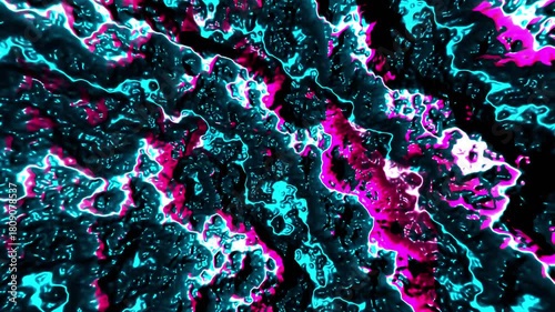 Liquid glass background VJ loop animation cyan with pink