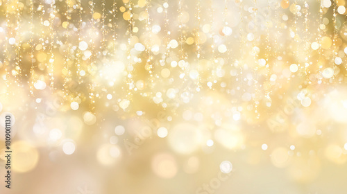 ゴールドのキラキラ光ボケ背景