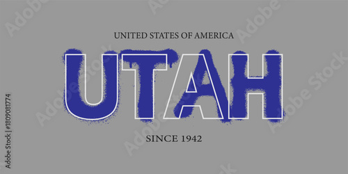 Retro typography university united states state vintage slogan print, 
highlighted grunge texture for graphic t-shirt or sweatshirt hoodie - Vector