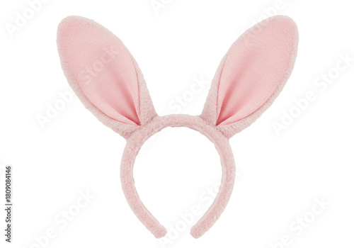 Fotografie Isolated, pink bunny ears on headband, Easter holiday costume accessory for chil