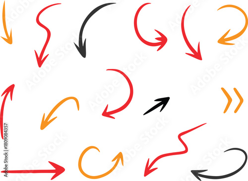 Web Black Hand-Drawn Arrows Collection