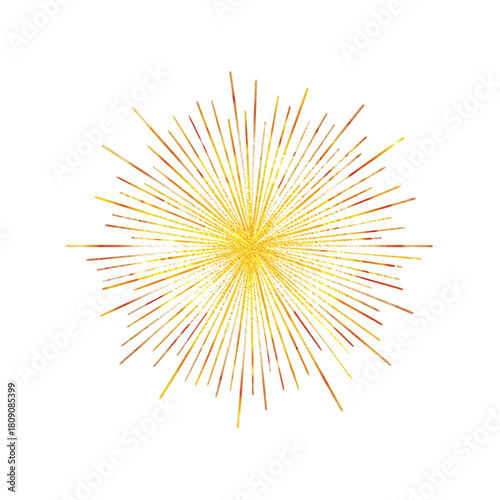 Bright golden starburst explosion on a black background