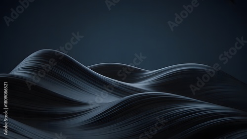 Fototapeta Naklejka Na Ścianę i Meble -  Dark Abstract Futuristic Wavy Background