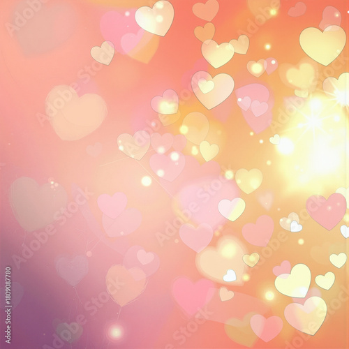 Colorful heart shapes create a cheerful background filled with warmth and light for joyful celebrations and events