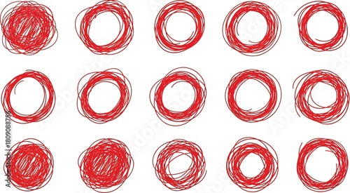 Grid of Red and White Circles on White Background dots pattern