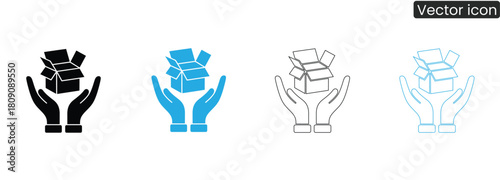 Safely delivered package, open and ready. Symbolizes care, protection, and safe delivery, ideal for your modern shipping or e-commerce needs. Available in multiple styles.