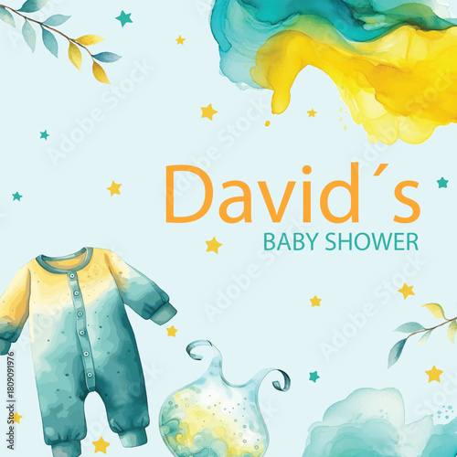 Vector illustration of a happy winter holiday pattern design with blue nature and cartoon fish swimming in the sea water