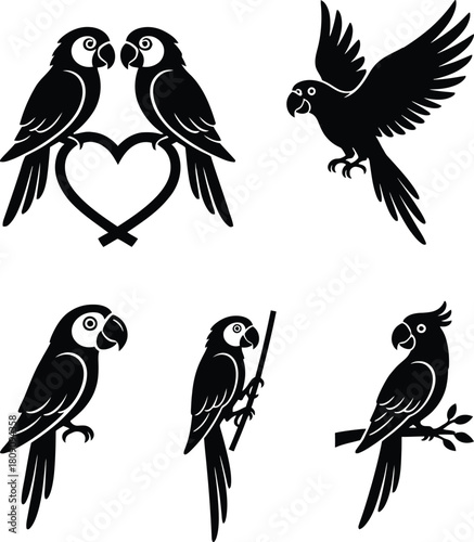 This is silhouettes of stylized parrots!