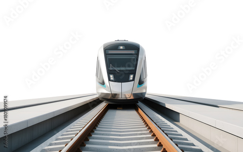 Modern high speed train approaching station on a clear day journey