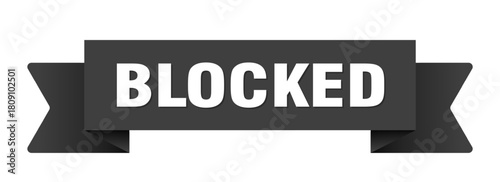 blocked ribbon isolated on transparent background. blocked ribbon