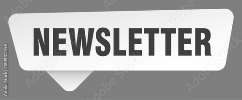 newsletter sign. newsletter white sticker isolated on gray background