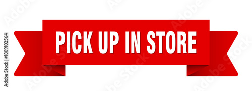 pick up in store ribbon isolated on transparent background. pick up in store ribbon
