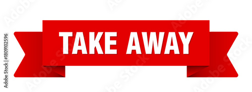 take away ribbon isolated on transparent background. take away ribbon