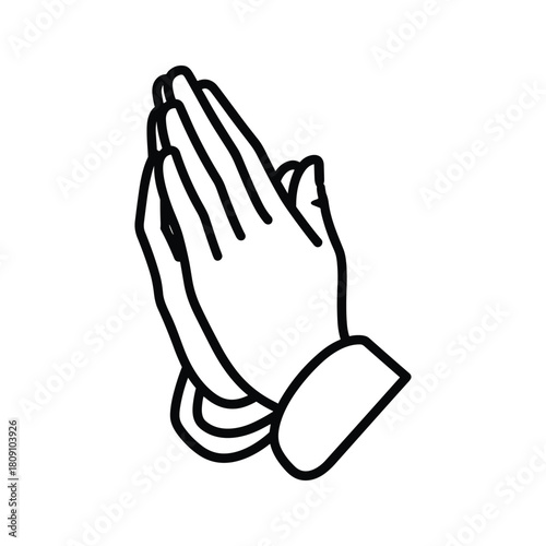 Hands clasped together in prayer gesture, isolated on