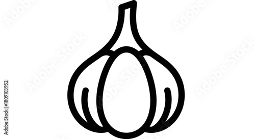 Garlic Bulb Line Art Icon Vector Symbol