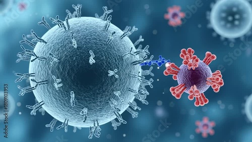 B cell captures floating antigen by binding with surface antibodies in the immune response