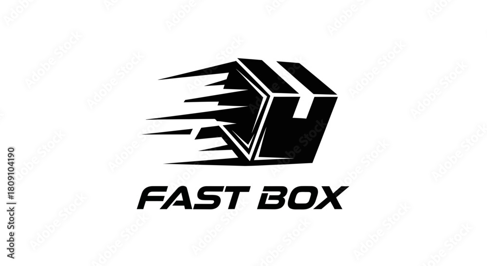 Fototapeta premium Fast Box Express Delivery Logo Vector Symbol