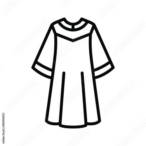 Clerical robe or gown outline icon, religious clothing for church services
