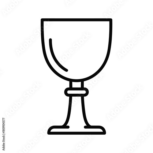 Simple line art icon of a chalice or goblet for religious ceremony
