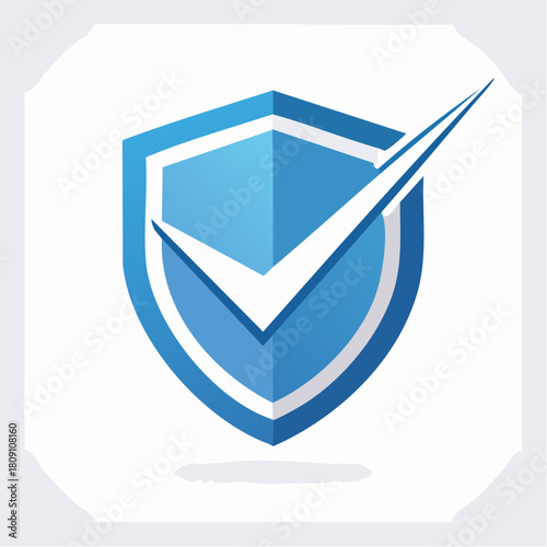 Secure and reliable protection symbol of a blue shield with a checkmark indicating safety and trustworthiness