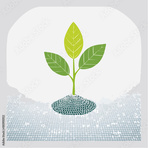 Plant Growth Graphic Symbol for a Sustainable Green Future